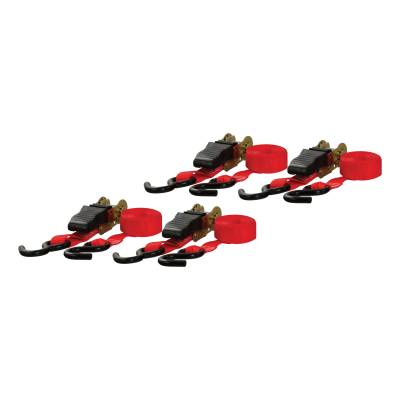 CURT - CURT 16' Red Cargo Straps with S-Hooks (500 lbs, 4-Pack)