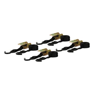 CURT - CURT 16' Black Cargo Straps with S-Hooks (500 lbs, 4-Pack)