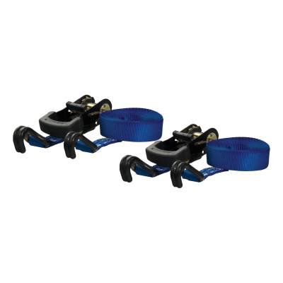 CURT - CURT 16' Blue Cargo Straps with J-Hooks (733 lbs, 2-Pack)