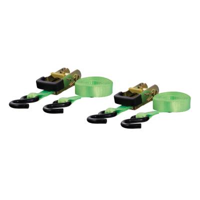CURT - CURT 16' Lime Green Cargo Straps with S-Hooks (1,100 lbs, 2-Pack)