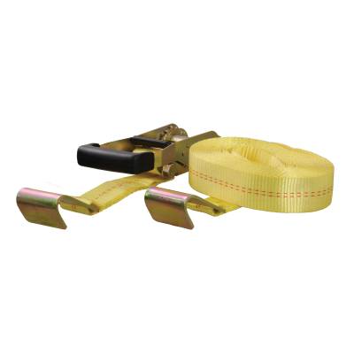 CURT - CURT 27' Yellow Cargo Strap with Flat Hooks (3,333 lbs.)