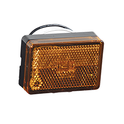 Wesbar - Wesbar Clearance Light LED Waterproof Amber w/Reflex w/Black Base