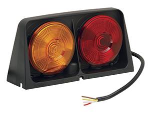 Wesbar - Wesbar 8261500 Dual Agricultural Light with Amber/Amber Red/Blank with Brake Light Function - Includes Left Hand Pigtail