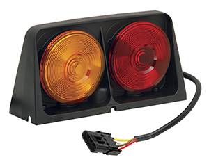 Wesbar - Wesbar 8261504 Dual Agricultural Light with Amber/Amber Red/Blank with Brake Light Function - Includes Left Hand 4-Flat Female Plug Weather Pack