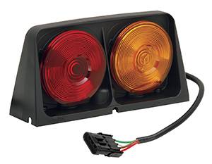 Wesbar - Wesbar 8261606 Dual Agricultural Light with Red/Blank Amber/Amber with Brake Light Function - Includes Right Hand 4-Flat Female Plug Weather Pack - Custom