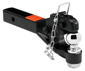 Tow Ready - Tow Ready 63041 Receiver Mount Pintle Hook w/2" Ball (Inc. Grade 8 Hardware) Hook Rating 12,000 lbs. (GTW), Ball Rating 7,000 lbs. (GTW), 2,400 lbs. (VL), Black