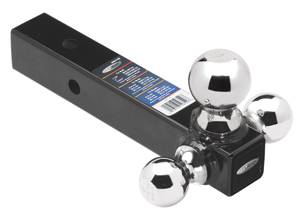 Tow Ready - Tow Ready 80799 Tri-Ball Ball Mount, 2" Sq. Solid Shank w/Chrome 1-7/8", 2", & 2-5/16" Balls, Black