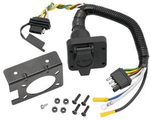 Tow Ready - Tow Ready 20143 6-Way Round Pin Connector/4-Flat Combo Adapter Harness w/Mounting Bracket & Hardware