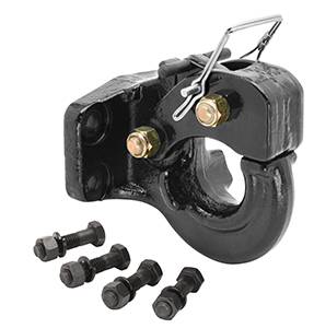 Tow Ready - Tow Ready 63013 5 Ton Regular Pintle Hook (Inc. Grade 8 Hardware) Rating 10,000 lbs. (GTW), 2,000 lbs. (VL), Black