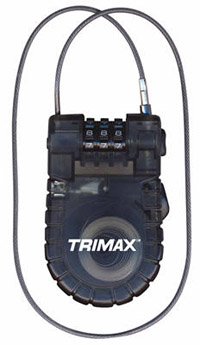 Trimax Locks - Trimax Locks T33RC 3'x 3mm Retractable Cable with 3-Diget Combination Lock
