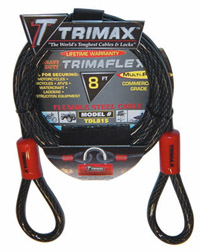 Trimax Locks - Trimax Locks TDL815 8' X 15mm Trimaflex Dual Loop Multi-Use Cable