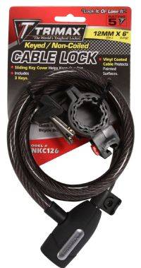 Trimax Locks - Trimax Locks TNKC126 Medium Security with Bracket - Non-Coiled 72 in. X 12mm