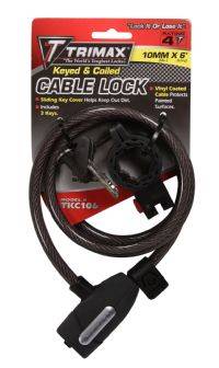 Trimax Locks - Trimax Locks TKC106 Standard Security Cable Lock with Bracket 72 in. X 8mm