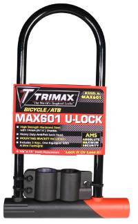 Trimax Locks - Trimax Locks MAX601 Medium Security Bicycle U-Shackle 4-1/8 in. X 11 in. Inside with 14mm  Shackle