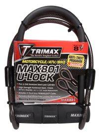 Trimax Locks - Trimax Locks MAX801 Max Security U-Shackle Lock 14mm Shackle with 10 mm X 48' Cable