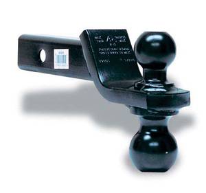 Tow Ready - Tow Ready 80404 Dual-Ball Ball Mount, 2" Sq. Hollow Shank, 10" Length, w/Black 1-7/8" (Rise) & 2" (Drop) Balls, Black