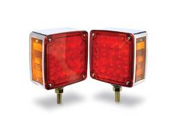 Custer Products - Custer CPL67L Red/Amber LED Single Stud Pedestal Light - Left