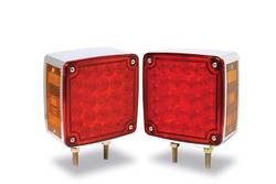 Custer Products - Custer CPL68L Red/Amber LED Double Stud Pedestal Light - Left