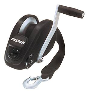 Fulton - Fulton XLT18ZB301 Winch - 1800 lbs. - Single-Speed with 20 ft. Strap - Black Cover