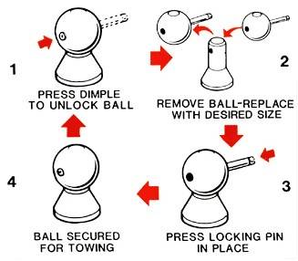 Convert-A-Ball - Convert-A-Ball 900B Nickel Set-1" Shank w/1-7/8", 2", & 2-5/16" Balls