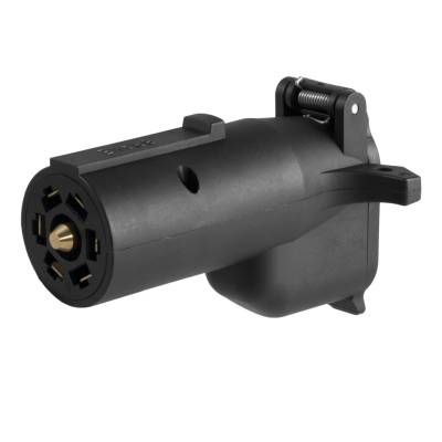 CURT - CURT Mfg 57720  7-Way Adapter with Back-Up Alarm - Convert 7-way sockets to 6-way round (center pin brake)