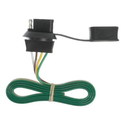 CURT - CURT Mfg 57405  4-Flat To 4-Flat 1.25 Diameter Plug 36 In Lead Packaged - Flat trailer end with 36" bonded lead with dust cap