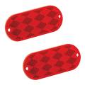 Bargman Reflector Oblong Red with Mounting Holes and Adhesive Back