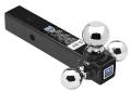 Draw-Tite Tri-Ball Ball Mount, 2" Sq. Hollow Shank w/Chrome 1-7/8", 2", & 2-5/16" Balls - Black