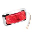 Wesbar LED Waterproof Red Side Marker Clearance Light w/Chrome Bezel