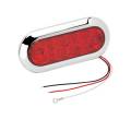 Wesbar Red Stop/Tail/Turn w/Black Flange w/Chrome Trim Snap Ring