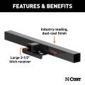 CURT - CURT 44" Universal Weld-On Hitch Center Section, 2-1/2" Receiver (No Side Plates) - Image 3