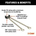 CURT - CURT CrossWing 5th Wheel Safety Chain Assembly - Image 3