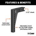 CURT - CURT Weight Distribution Shank (2-1/2" Shank, 8" Drop) - Image 3