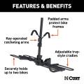 CURT - CURT Tray-Style Hitch-Mounted Bike Rack (2 Bikes, 1-1/4" or 2" Shank) - Image 3