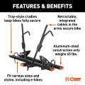 CURT - CURT Aluminum Tray-Style Hitch-Mounted Bike Rack (2 Bikes, 2" Shank) - Image 3