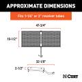 CURT - CURT 48" x 20" Black Steel Tray Cargo Carrier (1-1/4", 2" Adapter, 300 lbs.) - Image 2