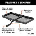 CURT - CURT 48" x 20" Black Steel Tray Cargo Carrier (1-1/4", 2" Adapter, 300 lbs.) - Image 3