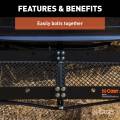 CURT - CURT 48" x 20" Black Steel Tray Cargo Carrier (1-1/4", 2" Adapter, 300 lbs.) - Image 5