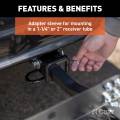 CURT - CURT 48" x 20" Black Steel Tray Cargo Carrier (1-1/4", 2" Adapter, 300 lbs.) - Image 7