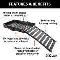 CURT - CURT 50" x 30" Black Aluminum Hitch Cargo Carrier with Ramp (Folding 2" Shank) - Image 4