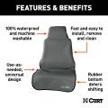 CURT - CURT Seat Defender 58" x 23" Removable Waterproof Grey Bucket Seat Cover - Image 3