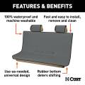 CURT - CURT Seat Defender 58" x 55" Removable Waterproof Grey Bench Seat Cover - Image 3