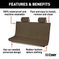 CURT - CURT Seat Defender 58" x 55" Removable Waterproof Brown Bench Seat Cover - Image 3
