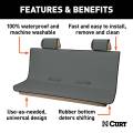 CURT - CURT Seat Defender 58" x 63" Removable Waterproof Grey XL Bench Truck Seat Cover - Image 3