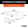 CURT - CURT 1/2" Hitch Pin with Groove (1-1/4" Receiver, Zinc) - Image 2