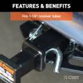 CURT - CURT 1/2" Hitch Pin with Groove (1-1/4" Receiver, Zinc) - Image 6