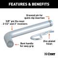 CURT - CURT Heavy-Duty 5/8" Hitch Pin with Groove (2-1/2" or 3" Receiver, Zinc) - Image 3