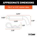 CURT - CURT 5/8" Hitch Pin with Groove (2" or 2-1/2" Receiver, Zinc) - Image 2
