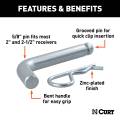CURT - CURT 5/8" Hitch Pin with Groove (2" or 2-1/2" Receiver, Zinc) - Image 3