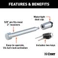 CURT - CURT 5/8" Hitch Lock (3" Receiver, Barbell, Chrome) - Image 6